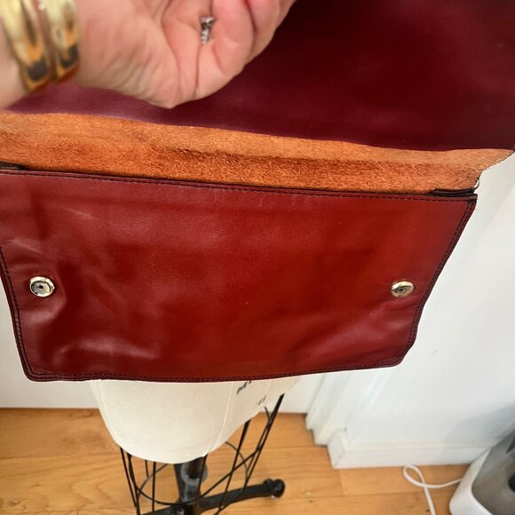 70's Vintage Leather Envelope Clutch in Rust - Picture 4 of 8